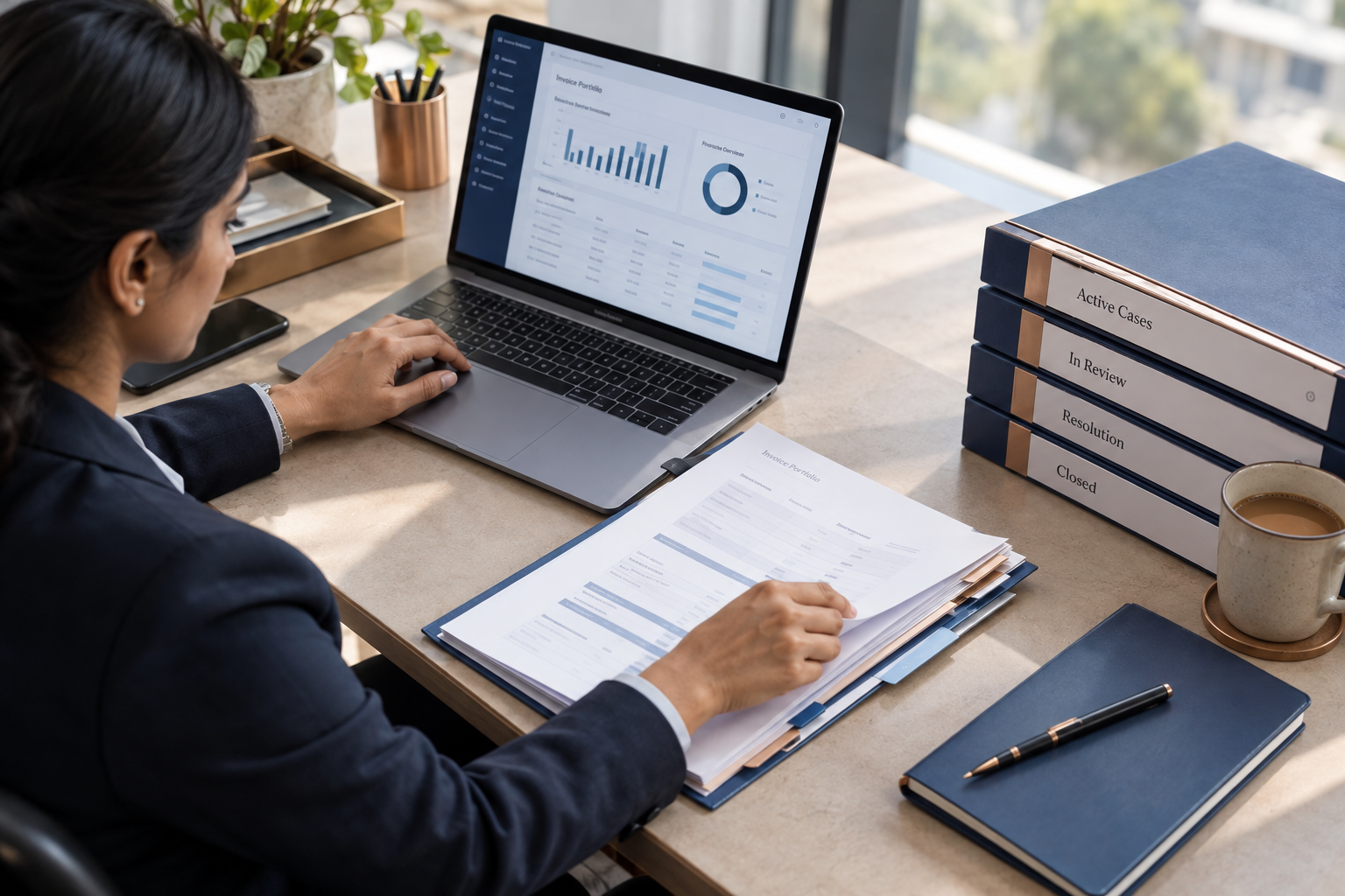 Enterprise receivables portfolio review and case tracking